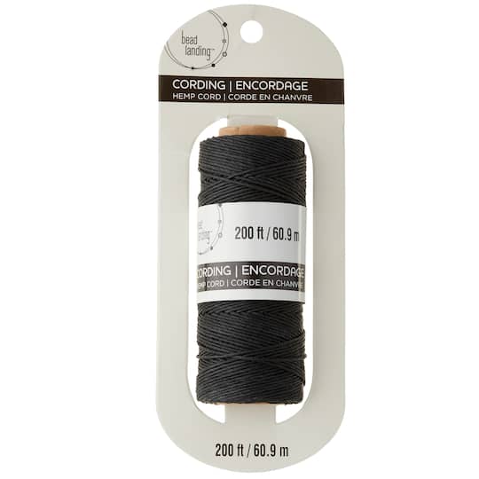 Bead Landing™ Hemp Cord Spool, Black 20 lb.
